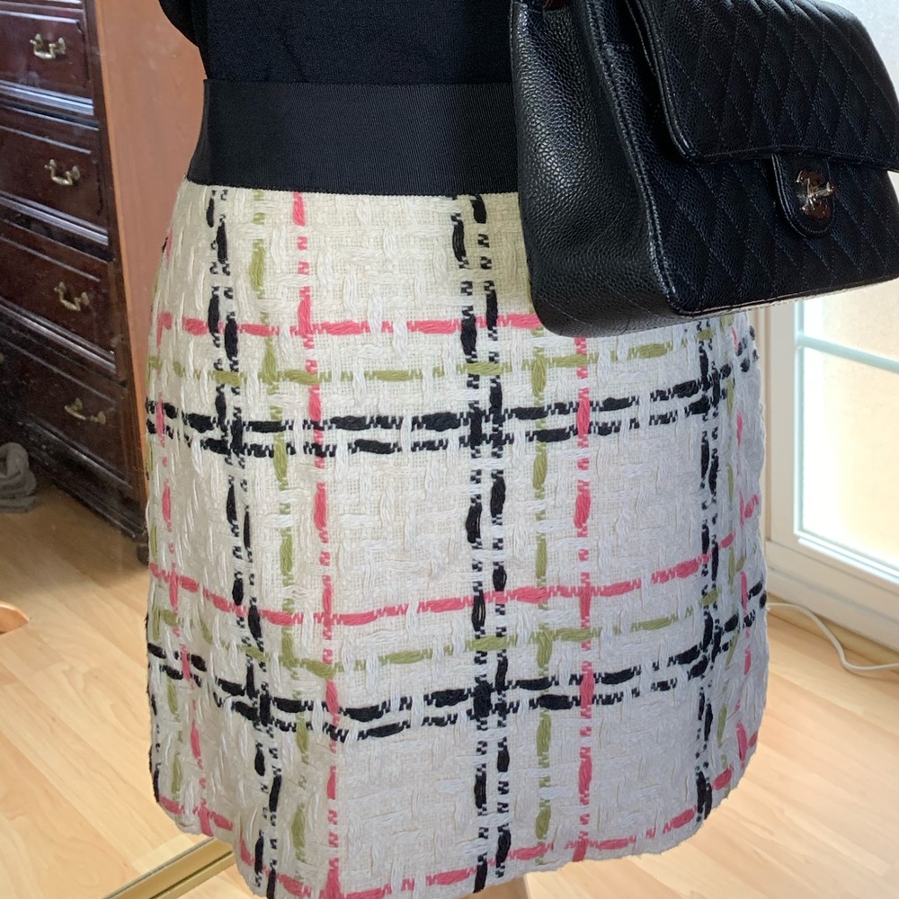Milly Pink and Green Plaid mini skirt